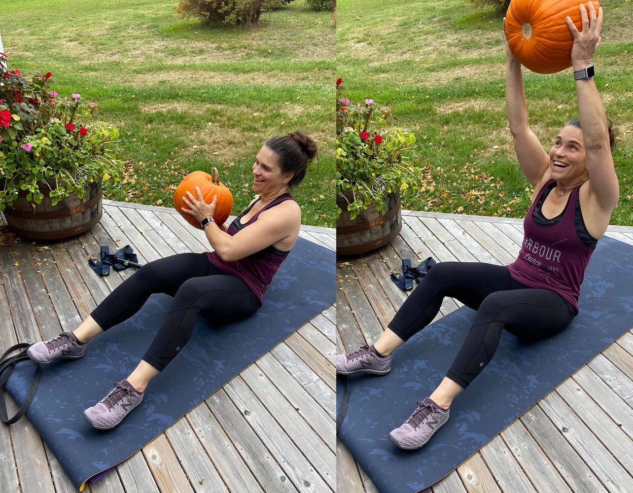 Using a pumpkin as a weight